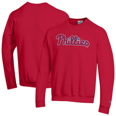 Red Philadelphia Phillies Champion Powerblend Wordmark Sweatshirt