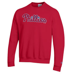 Red Philadelphia Phillies Champion Powerblend Wordmark Sweatshirt