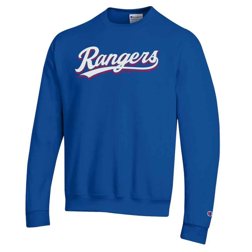 Royal Texas Rangers Champion Powerblend Wordmark Sweatshirt