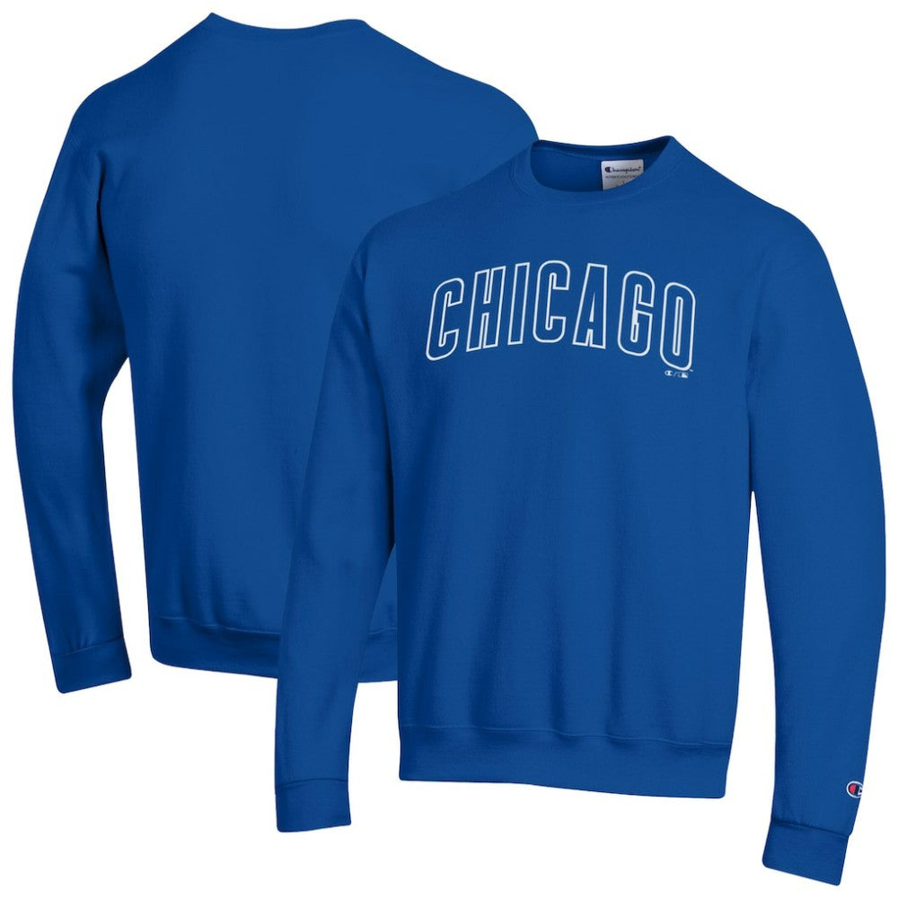 Royal Chicago Cubs Champion Powerblend Wordmark Sweatshirt
