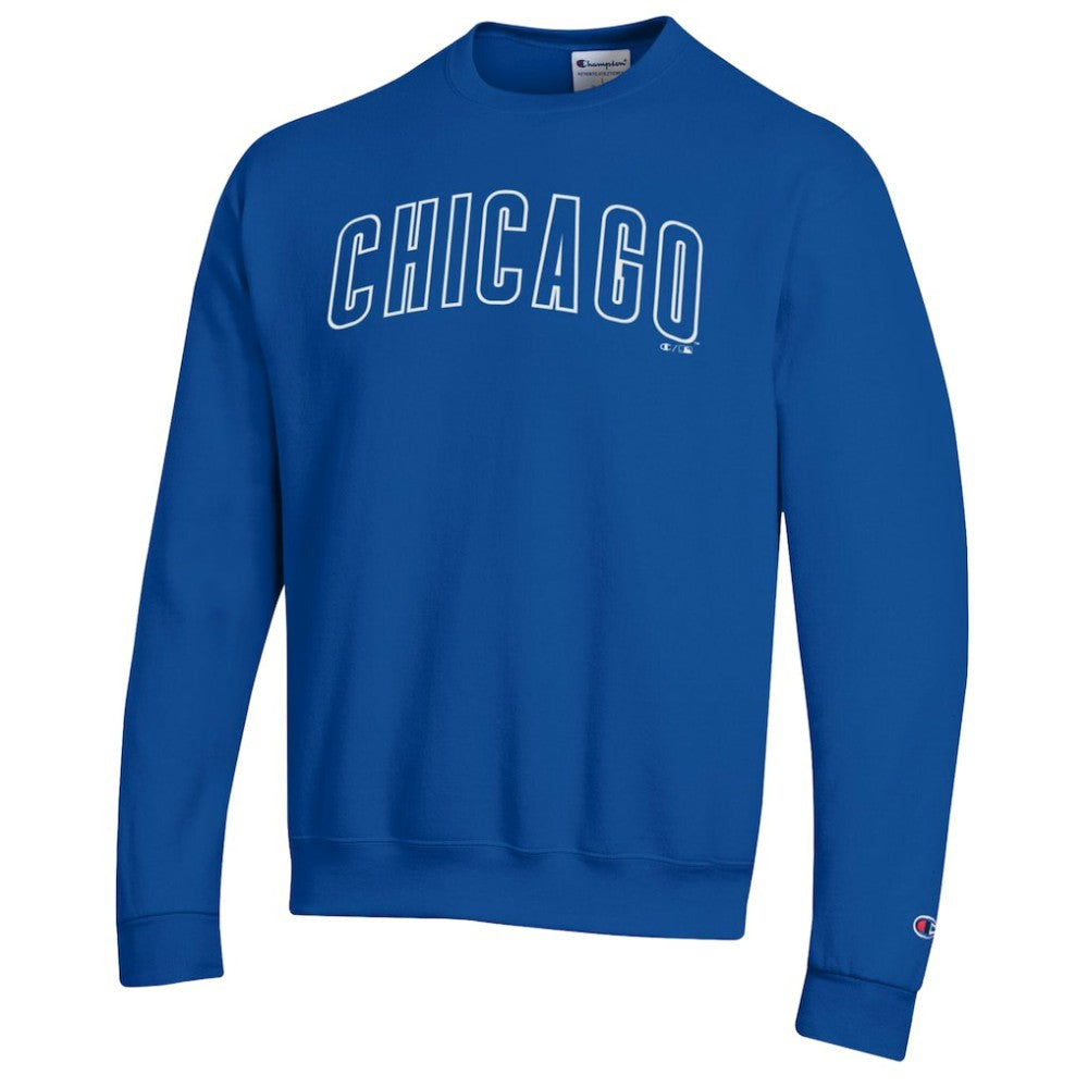 Royal Chicago Cubs Champion Powerblend Wordmark Sweatshirt
