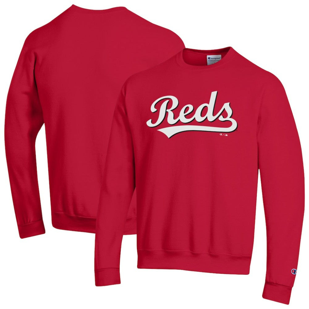 Red Cincinnati Reds Champion Powerblend Wordmark Sweatshirt