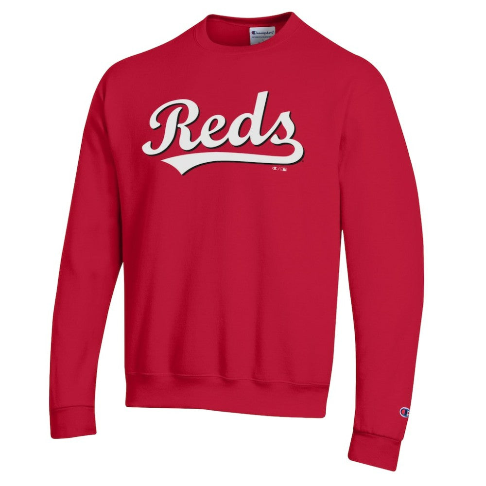 Red Cincinnati Reds Champion Powerblend Wordmark Sweatshirt