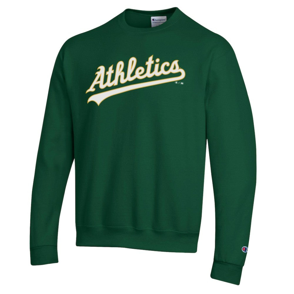 Green Athletics Champion Powerblend Wordmark Sweatshirt