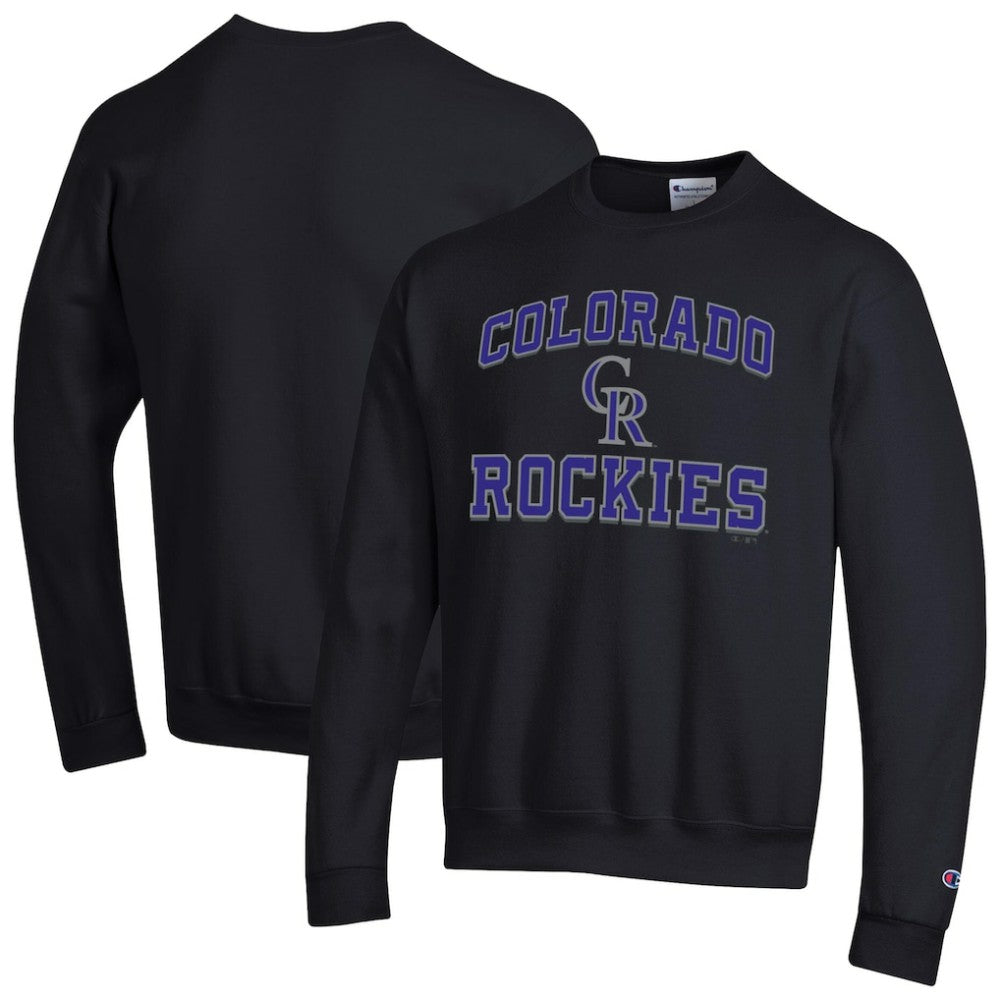 Black Colorado Rockies Champion Heart & Soul Powerblend Sweatshirt