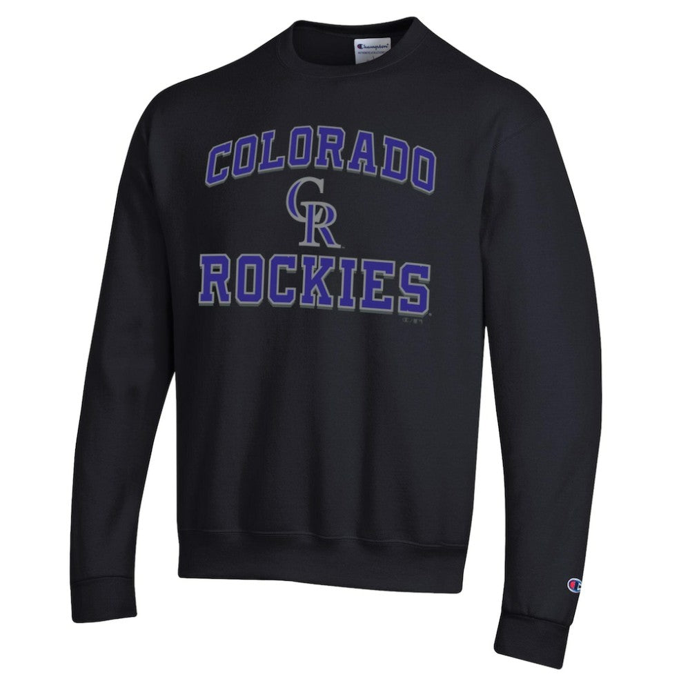 Black Colorado Rockies Champion Heart & Soul Powerblend Sweatshirt