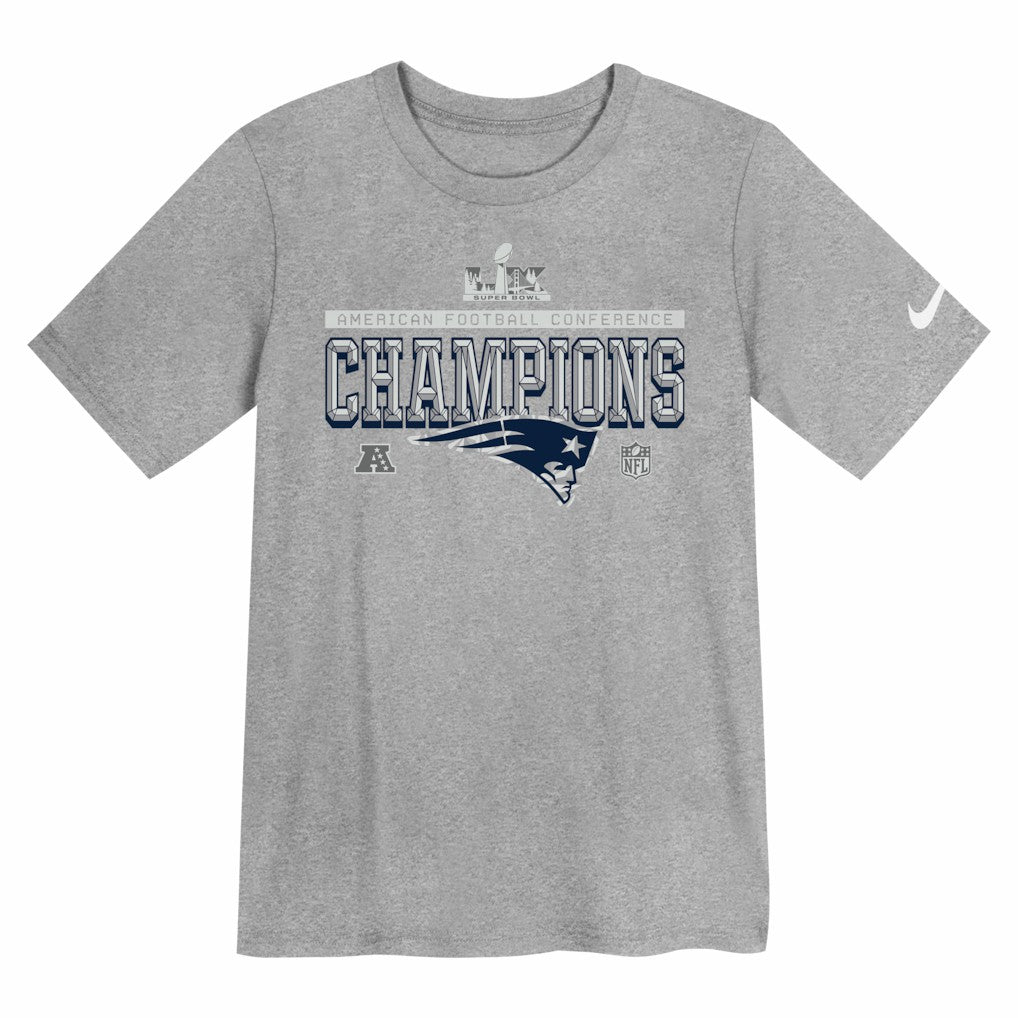 Preschool 2025 AFC Champions Locker Room Trophy Collection T-Shirt - New England Patriots T-shirts