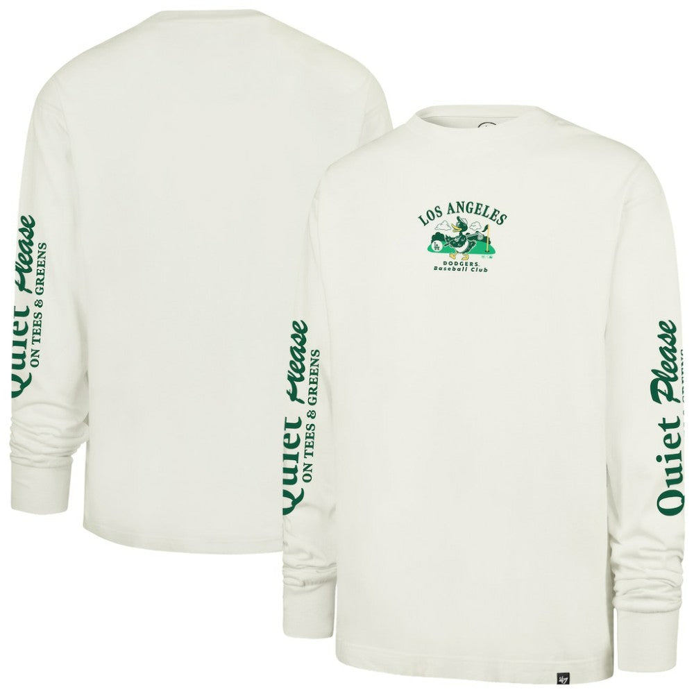 Cream Los Angeles Dodgers '47 Quiet Please Foundation Long Sleeve T-Shirt