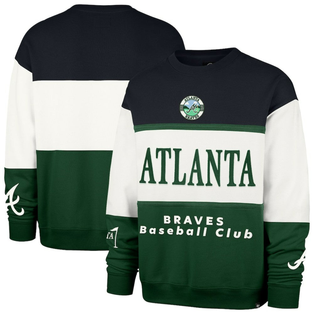 Green Atlanta Braves '47 Tee Up Maximalist Fleece Sweatshirt