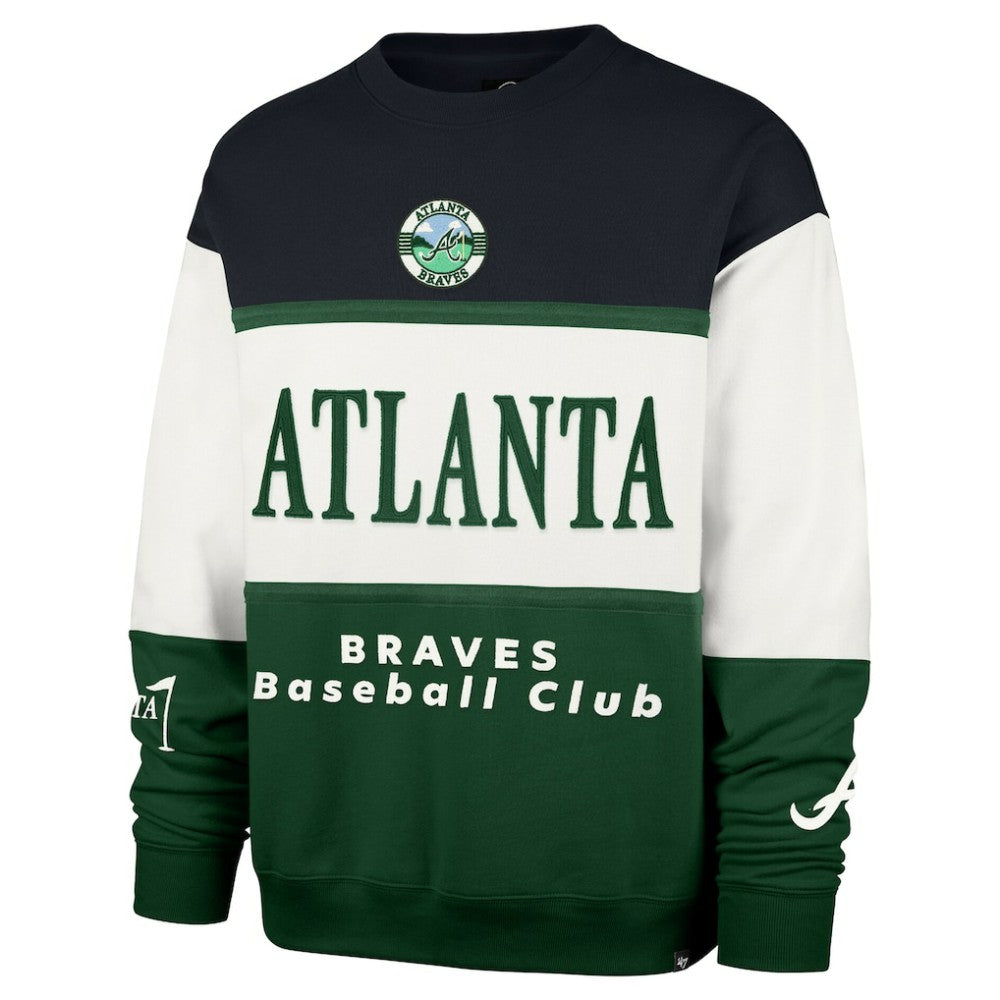 Green Atlanta Braves '47 Tee Up Maximalist Fleece Sweatshirt