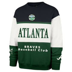 Green Atlanta Braves '47 Tee Up Maximalist Fleece Sweatshirt