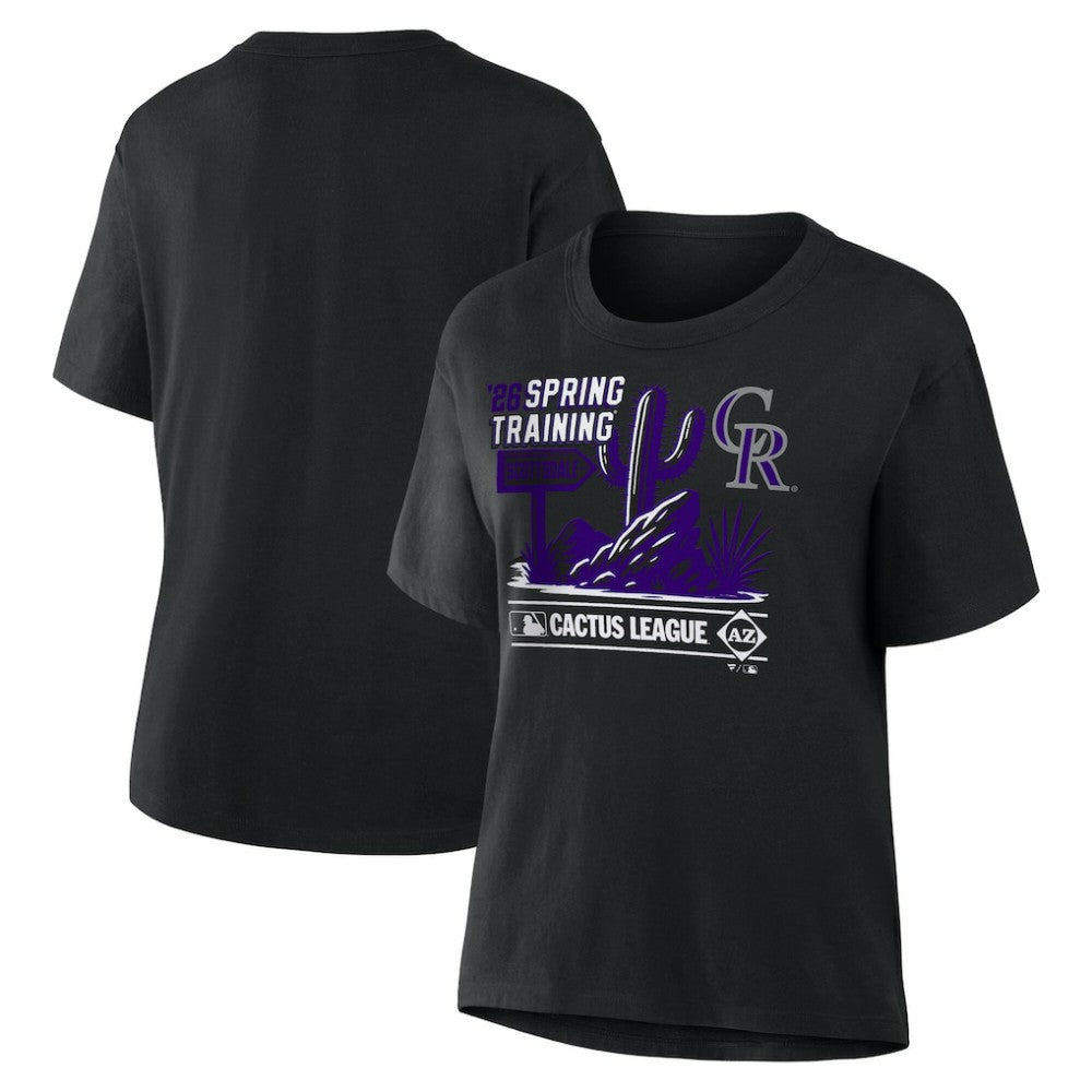 Black Colorado Rockies Women's 2026 Spring Training Cactus League Hometown Special T-Shirt