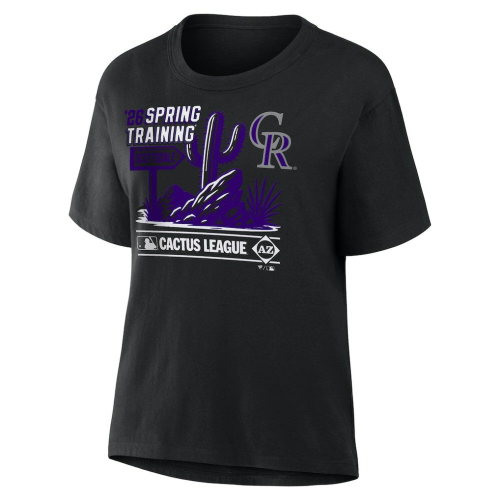 Black Colorado Rockies Women's 2026 Spring Training Cactus League Hometown Special T-Shirt