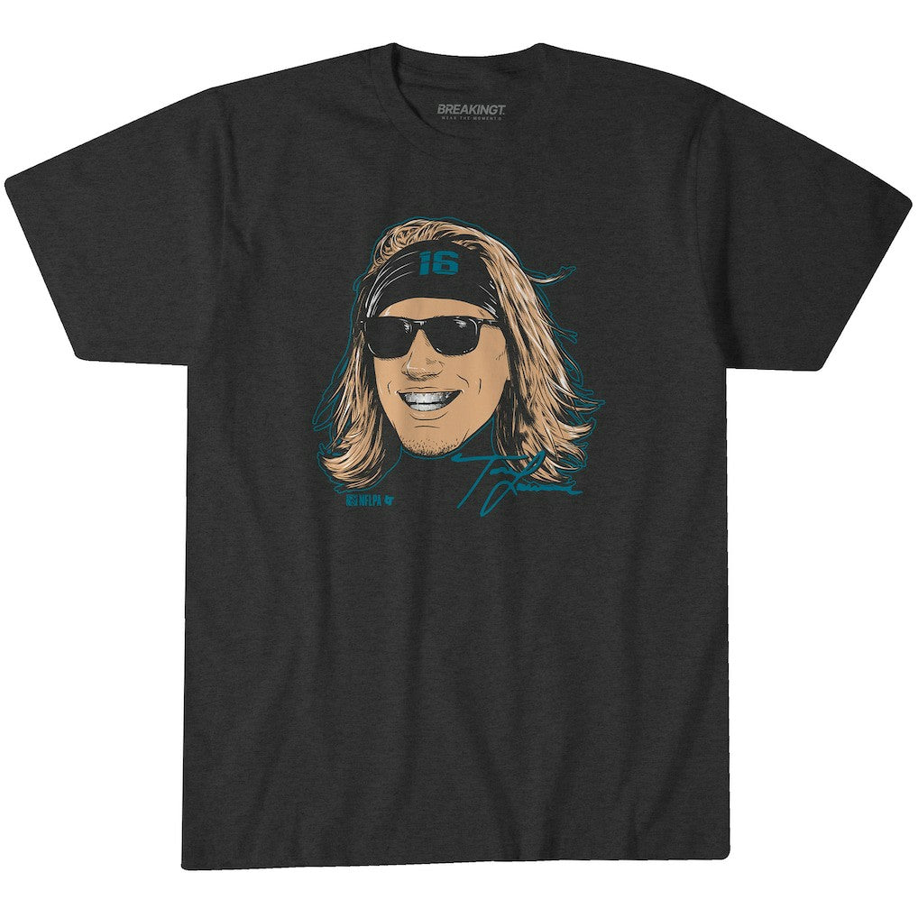 Trevor Lawrence  BreakingT Unisex Steezy Trev Graphic T-Shirt - Jacksonville Jaguars T-shirts