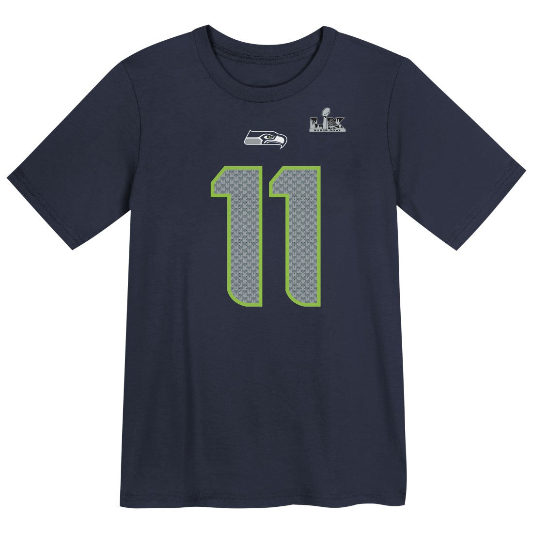 Jaxon Smith-Njigba  Preschool Super Bowl LX Patch Name & Number T-Shirt - Seattle Seahawks T-shirts