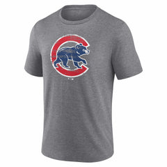 Gray Chicago Cubs Heritage Personalized Any Name & Number Tri-Blend T-Shirt