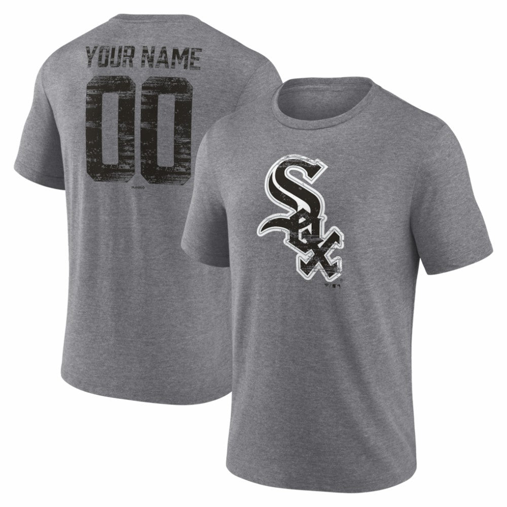 Gray Chicago White Sox Heritage Personalized Any Name & Number Tri-Blend T-Shirt