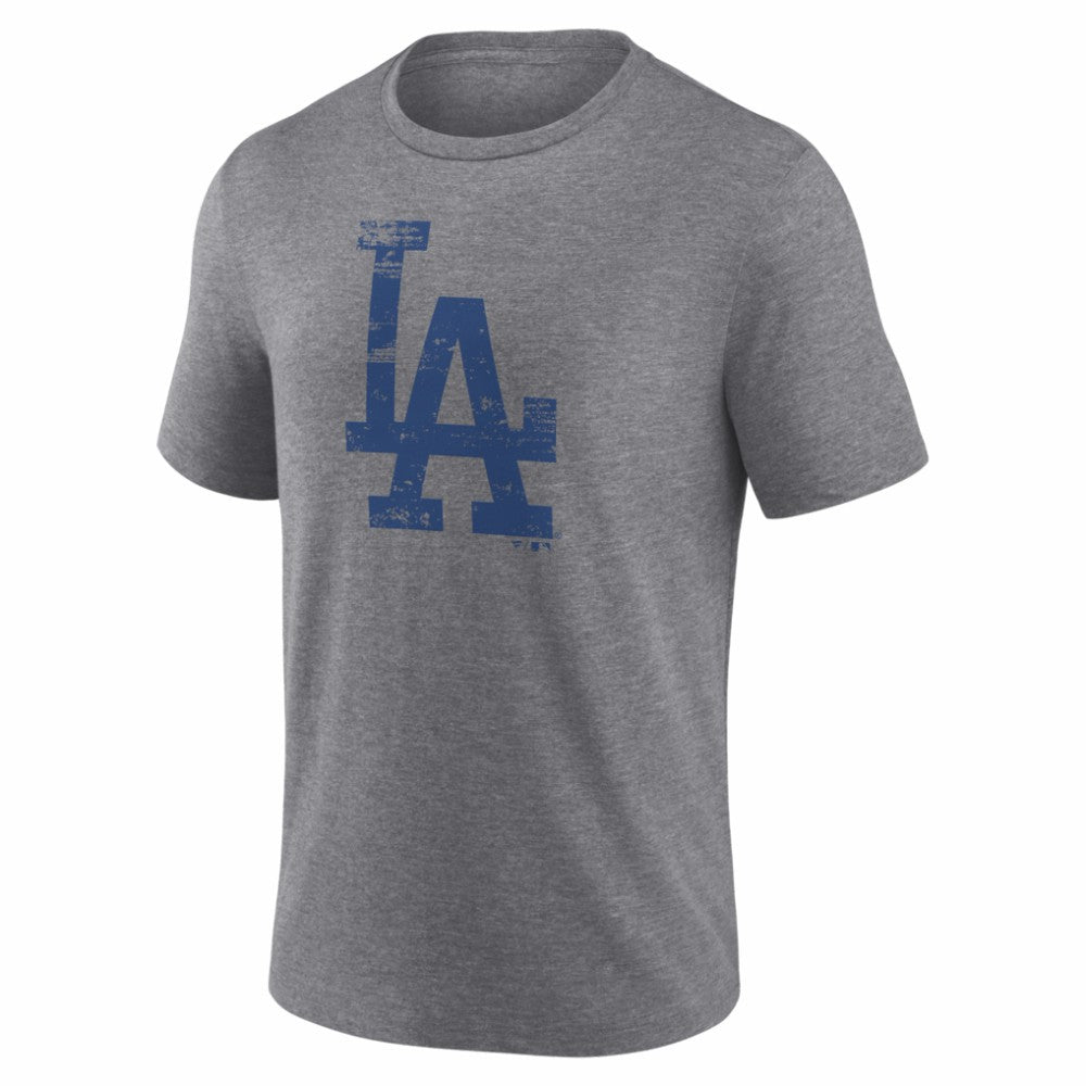 Gray Los Angeles Dodgers Heritage Personalized Any Name & Number Tri-Blend T-Shirt