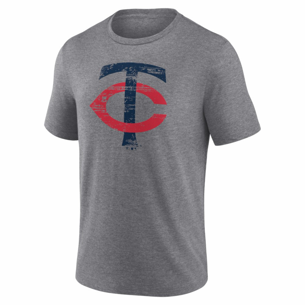 Gray Minnesota Twins Heritage Personalized Any Name & Number Tri-Blend T-Shirt
