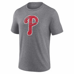 Gray Philadelphia Phillies Heritage Personalized Any Name & Number Tri-Blend T-Shirt