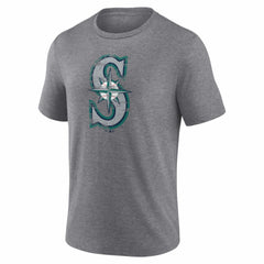Gray Seattle Mariners Heritage Personalized Any Name & Number Tri-Blend T-Shirt