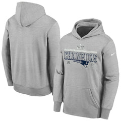 Youth 2025 AFC Champions Locker Room Trophy Collection Authentic Hoodie - New England Patriots Hoodies