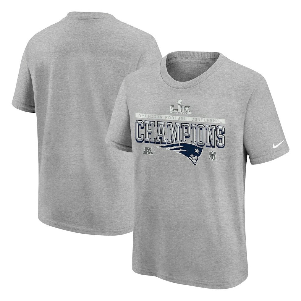 Youth 2025 AFC Champions Locker Room Trophy Collection Authentic T-Shirt - New England Patriots T-shirts