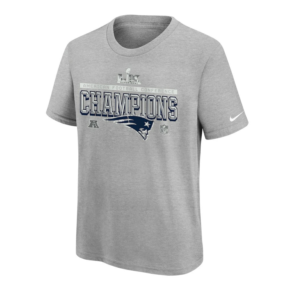 Youth 2025 AFC Champions Locker Room Trophy Collection Authentic T-Shirt - New England Patriots T-shirts