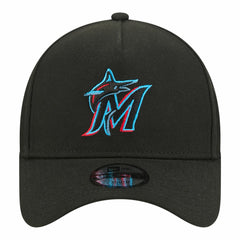 Black Miami Marlins New Era Youth 9FORTY A-Frame Adjustable Hat