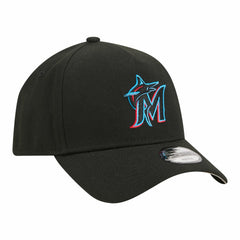 Black Miami Marlins New Era Youth 9FORTY A-Frame Adjustable Hat