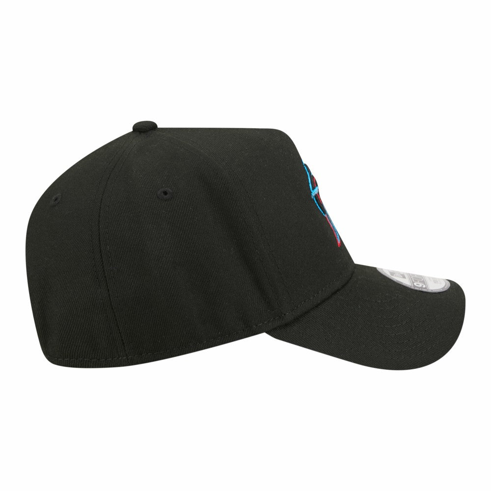 Black Miami Marlins New Era Youth 9FORTY A-Frame Adjustable Hat