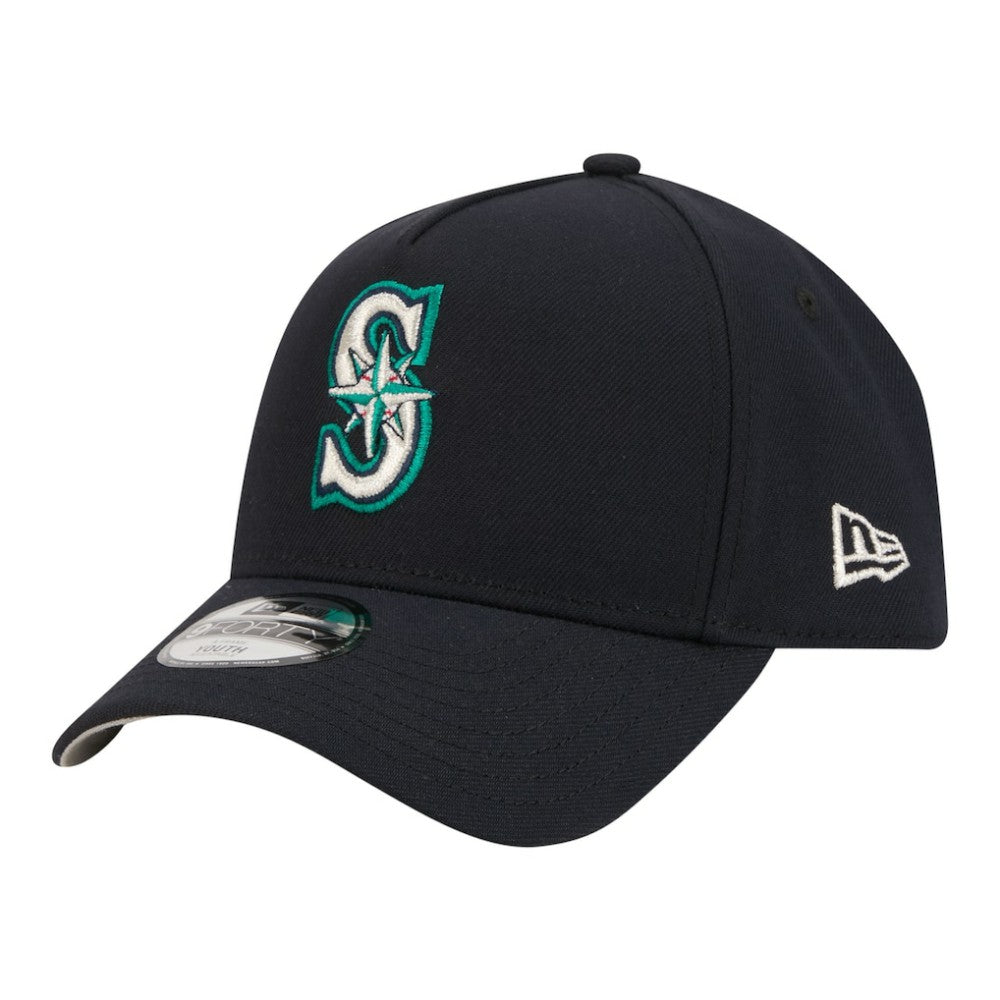 Navy Seattle Mariners New Era Youth 9FORTY A-Frame Adjustable Hat
