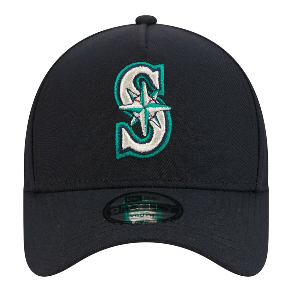 Navy Seattle Mariners New Era Youth 9FORTY A-Frame Adjustable Hat