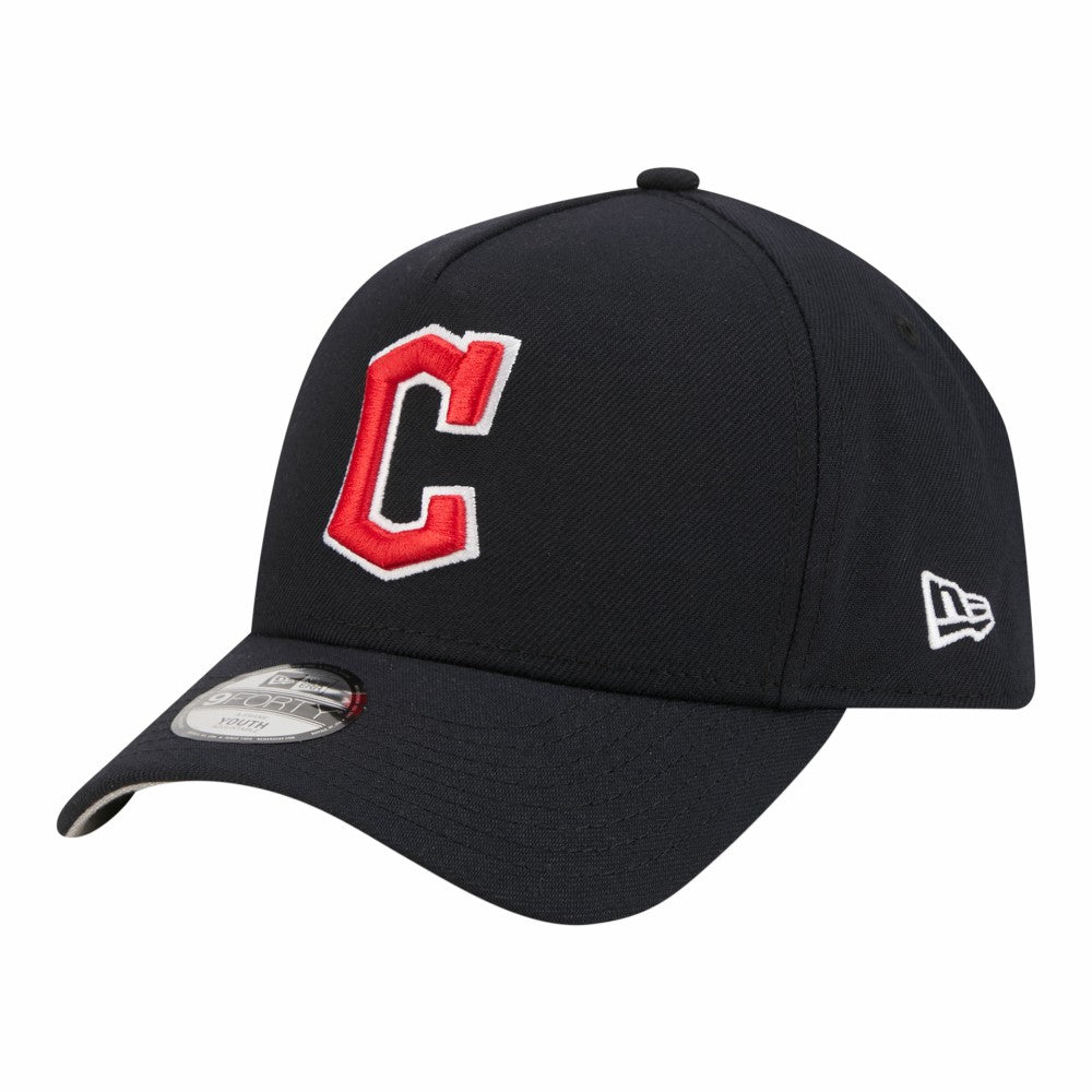 Navy Cleveland Guardians New Era Youth 9FORTY A-Frame Adjustable Hat