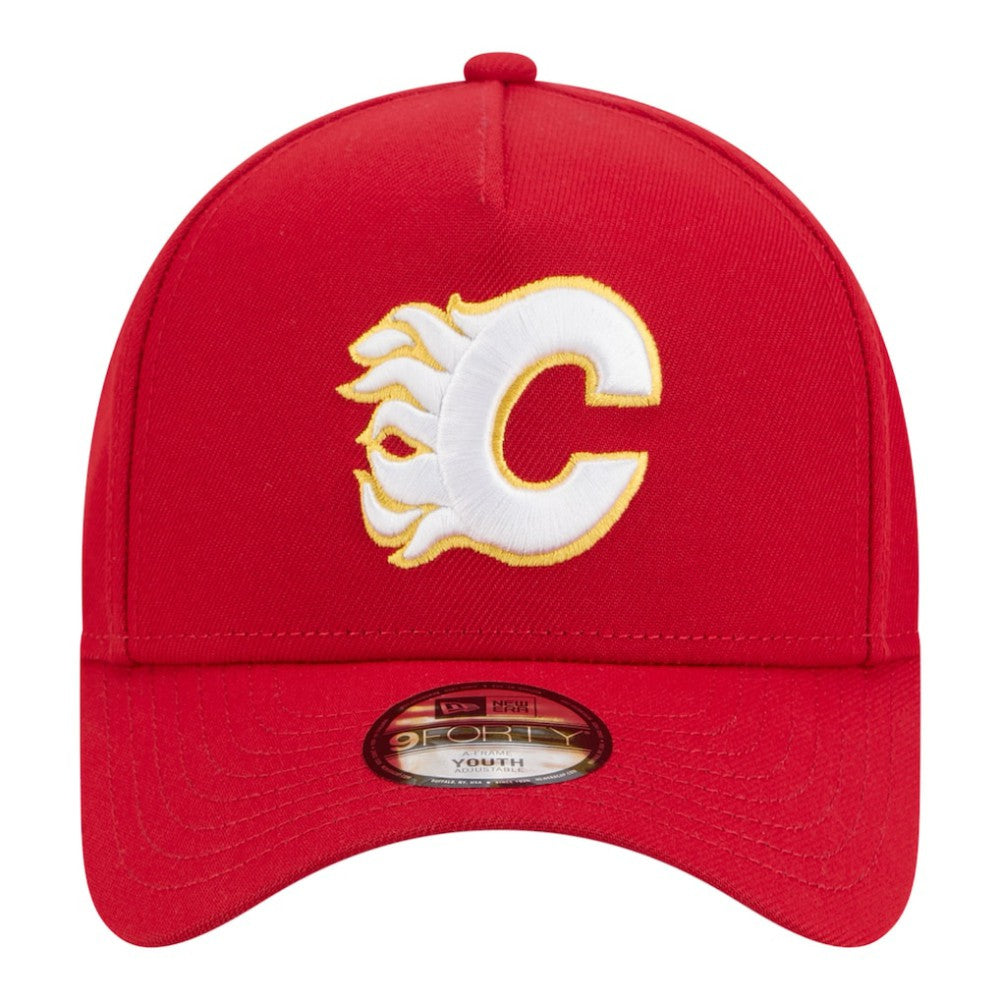 NHL Calgary Flames New Era Youth 9FORTY A-Frame Adjustable Hat