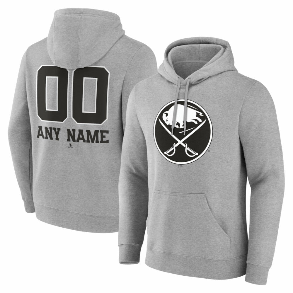 NHL Buffalo Sabres Big & Tall Personalized Name & Number Monochrome Pullover Hoodie