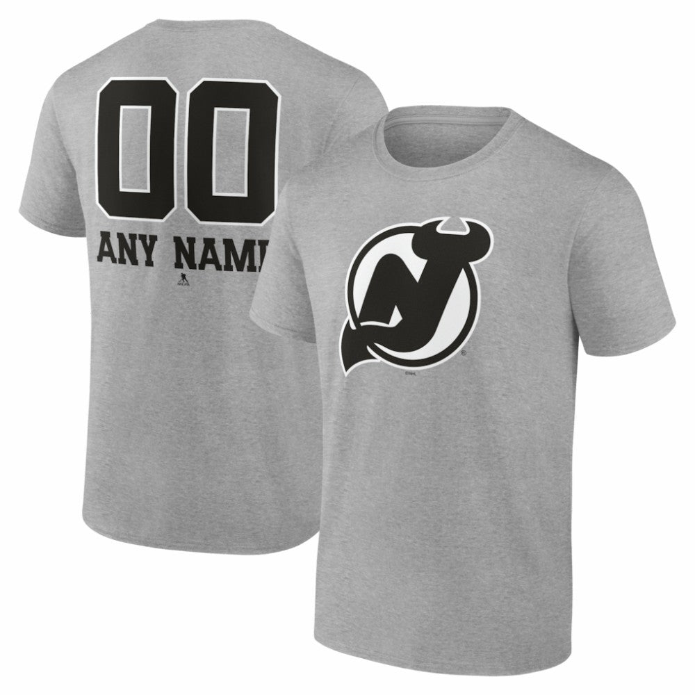 NHL New Jersey Devils Big & Tall Personalized Name & Number Monochrome T-Shirt
