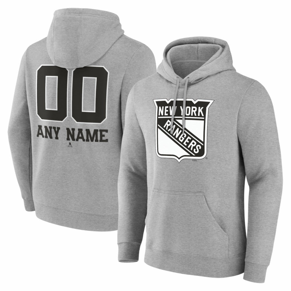NHL New York Rangers Big & Tall Personalized Name & Number Monochrome Pullover Hoodie