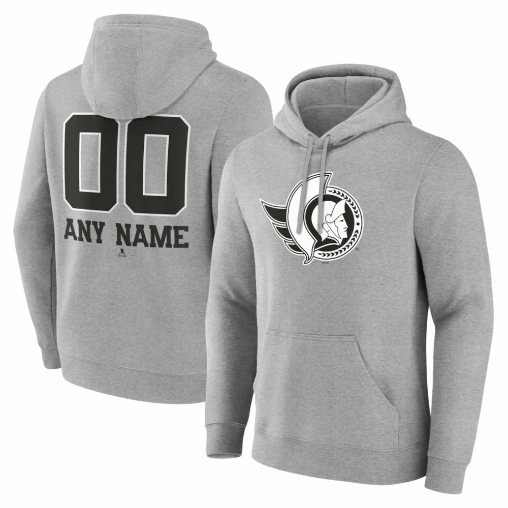 NHL Ottawa Senators Big & Tall Personalized Name & Number Monochrome Pullover Hoodie