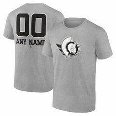 NHL Ottawa Senators Big & Tall Personalized Name & Number Monochrome T-Shirt