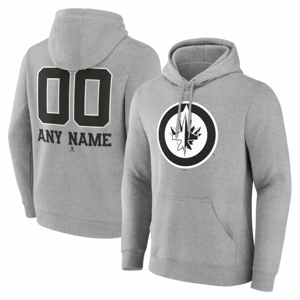 NHL Winnipeg Jets Big & Tall Personalized Name & Number Monochrome Pullover Hoodie
