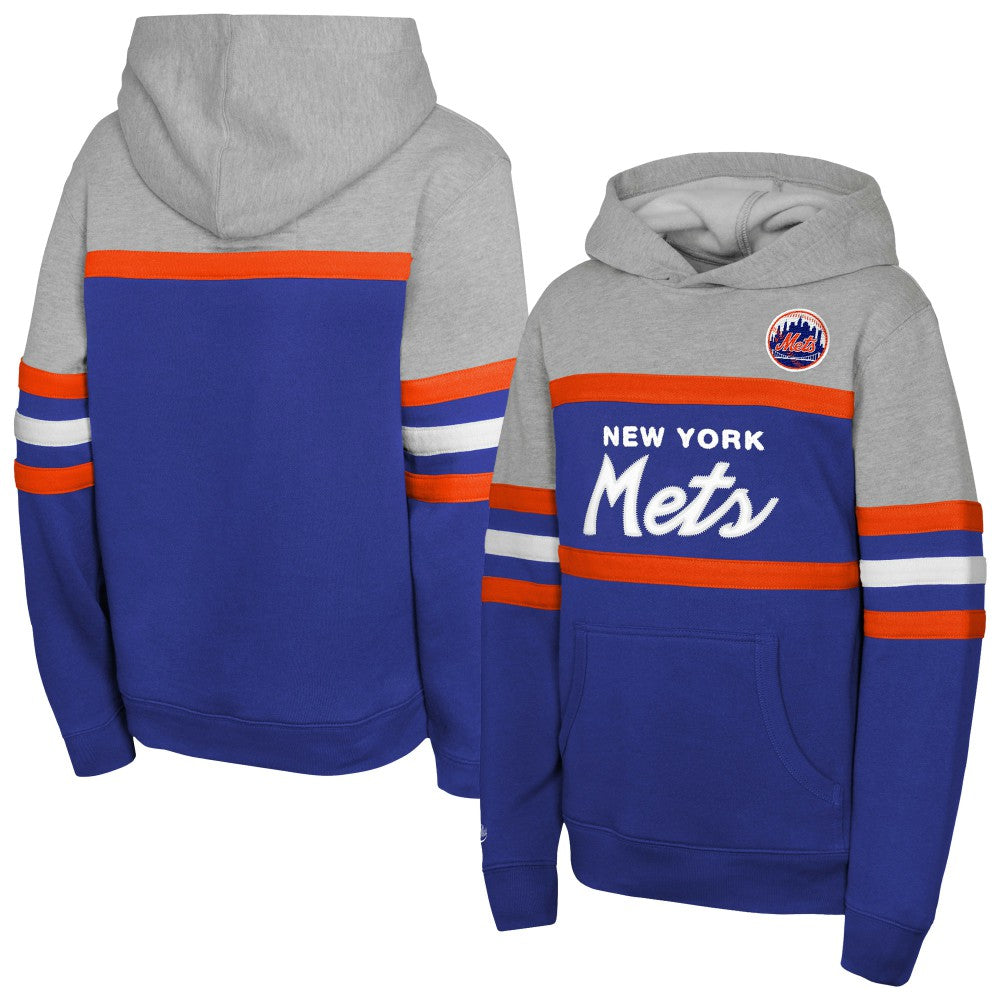 Royal/Grey New York Mets Mitchell & Ness Youth Cooperstown Head Coach Pullover Hoodie