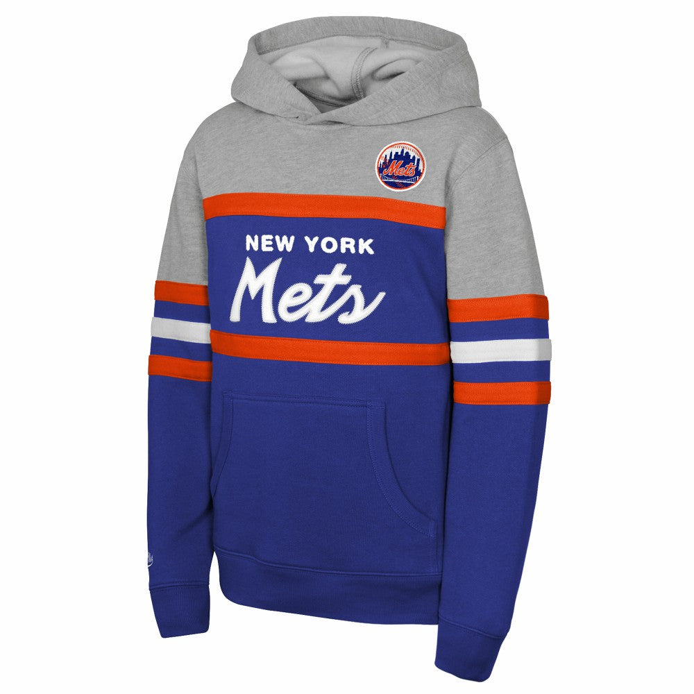 Royal/Grey New York Mets Mitchell & Ness Youth Cooperstown Head Coach Pullover Hoodie