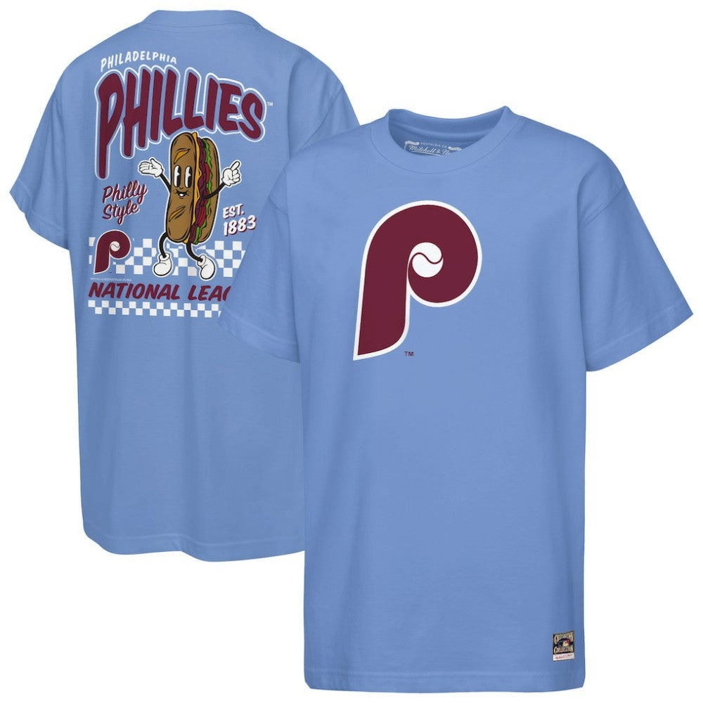 Light Blue Philadelphia Phillies Mitchell & Ness Cooperstown Concession T-Shirt