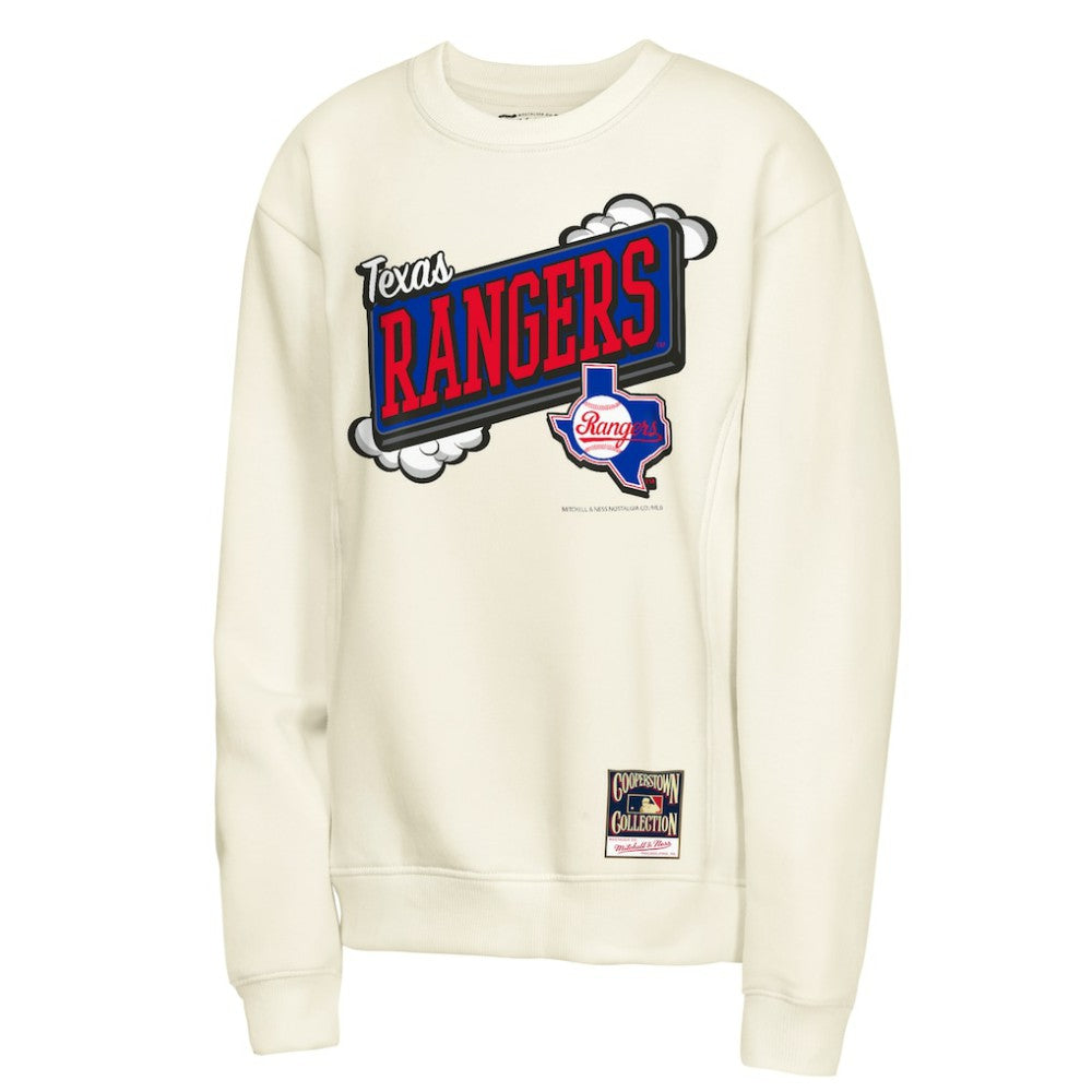 Natural Texas Rangers Mitchell & Ness Youth Retro Billboard Sweatshirt