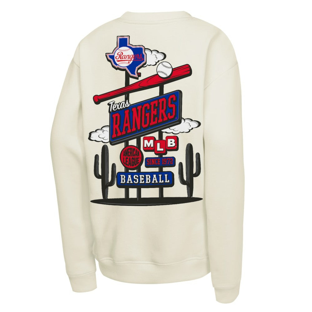 Natural Texas Rangers Mitchell & Ness Youth Retro Billboard Sweatshirt
