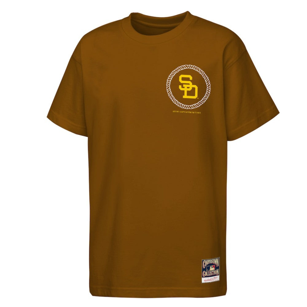 Brown San Diego Padres Mitchell & Ness Youth Cooperstown Rodeo Rope T-Shirt