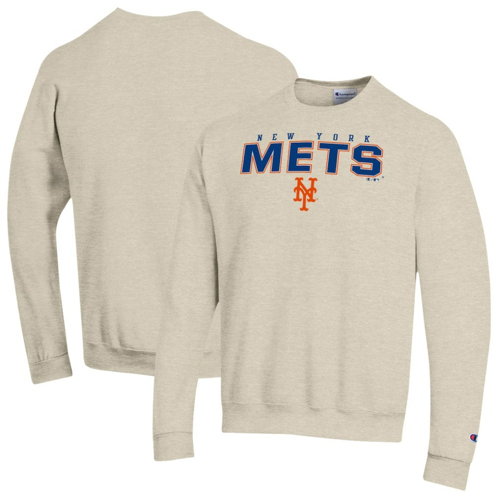 Oatmeal New York Mets Champion Eco Powerblend Sweatshirt