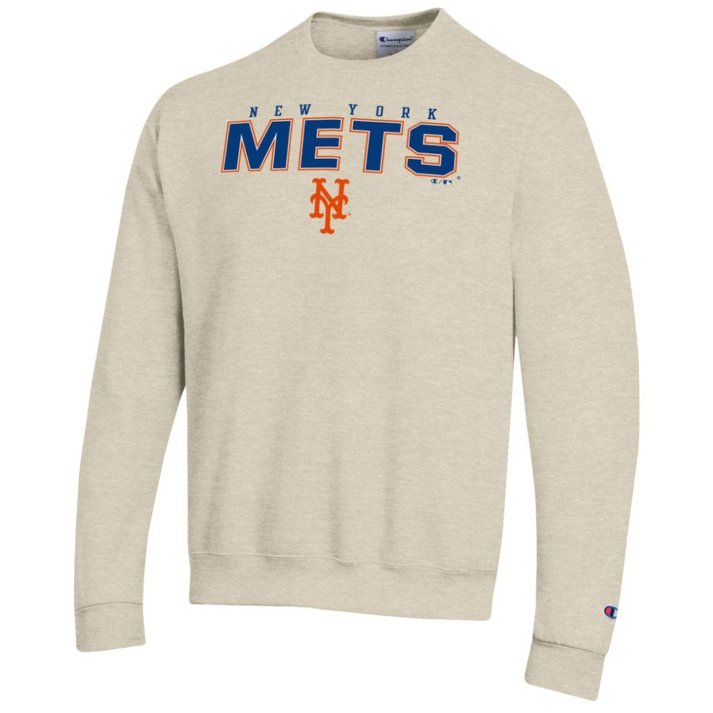 Oatmeal New York Mets Champion Eco Powerblend Sweatshirt