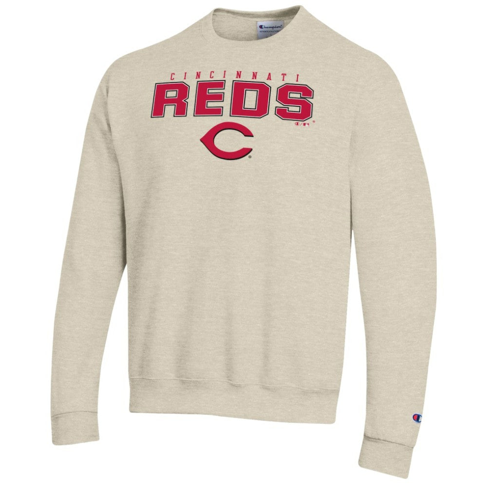 Oatmeal Cincinnati Reds Champion Eco Powerblend Sweatshirt